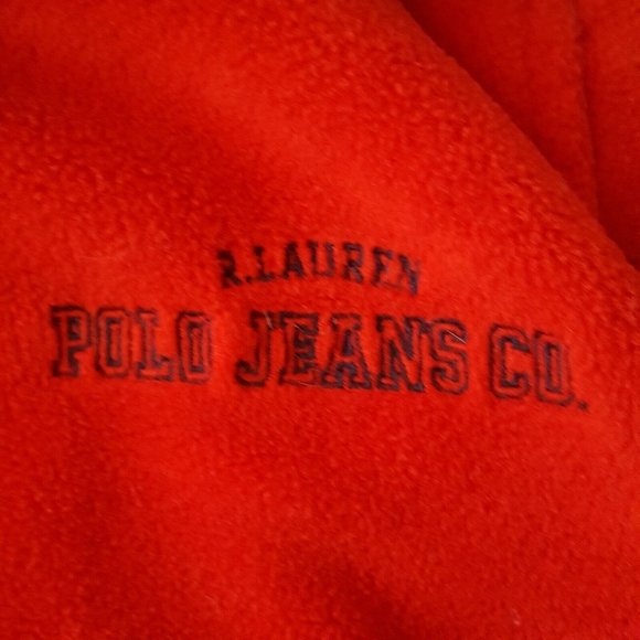 Polo Jeans Co Hoodie Pull Over Side Zip Size M Ralph Lauren Fleece Sweatshirt